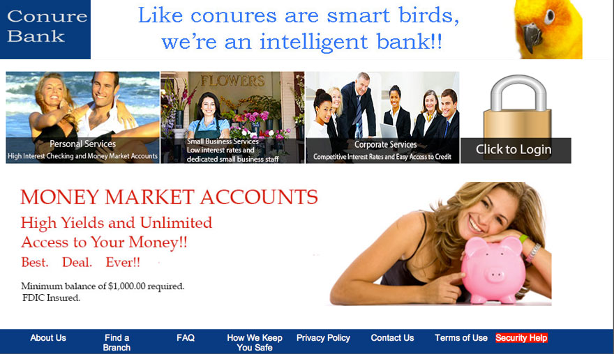 Conure Bank Website thumbnail