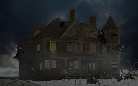 Haunted House from Prisitine House. Photoshop. Advanced Image Manipulation.